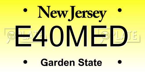 E40MED New Jersey License Plate