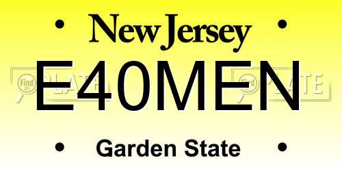E40MEN New Jersey License Plate