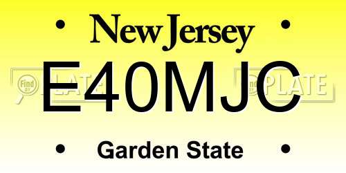 E40MJC New Jersey License Plate