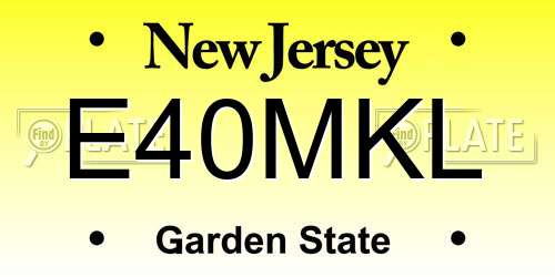 E40MKL New Jersey License Plate