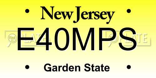 E40MPS New Jersey License Plate
