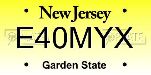 E40MYX New Jersey License Plate