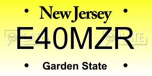 E40MZR New Jersey License Plate