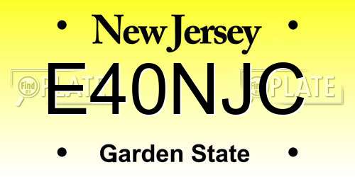 E40NJC New Jersey License Plate