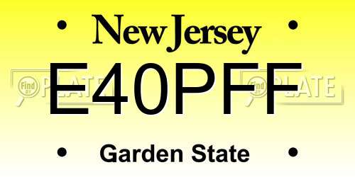 E40PFF New Jersey License Plate