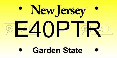 E40PTR New Jersey License Plate