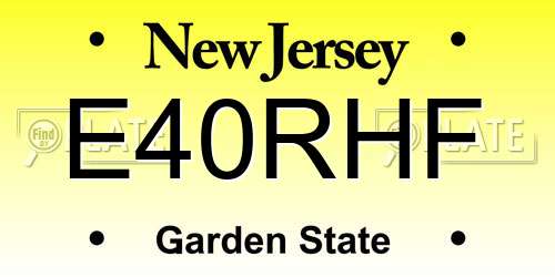 E40RHF New Jersey License Plate