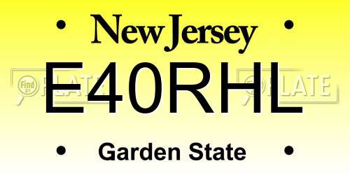E40RHL New Jersey License Plate