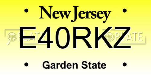 E40RKZ New Jersey License Plate