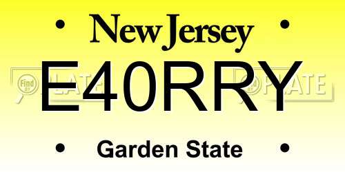 E40RRY New Jersey License Plate