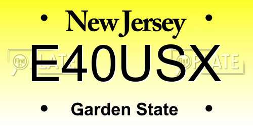 E40USX New Jersey License Plate
