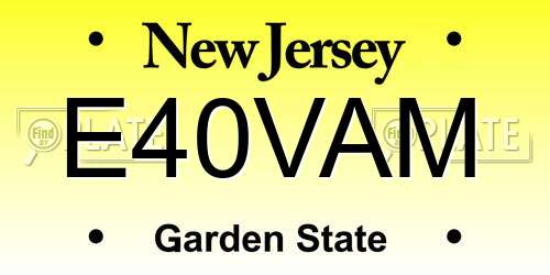 E40VAM New Jersey License Plate