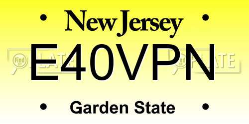 E40VPN New Jersey License Plate
