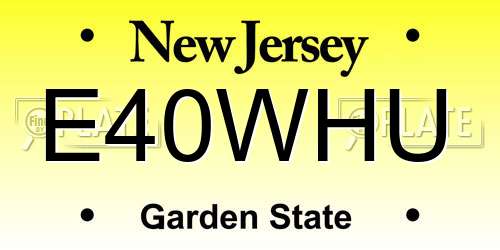 E40WHU New Jersey License Plate