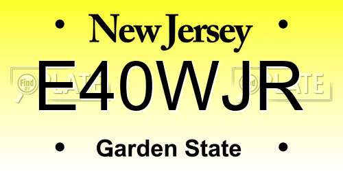 E40WJR New Jersey License Plate