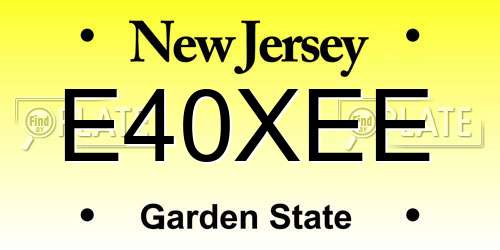 E40XEE New Jersey License Plate