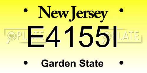 E4155I New Jersey License Plate