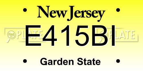 E415BI New Jersey License Plate