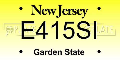 E415SI New Jersey License Plate