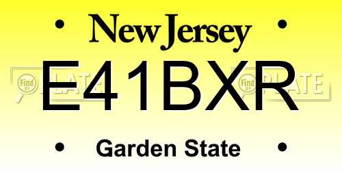 E41BXR New Jersey License Plate
