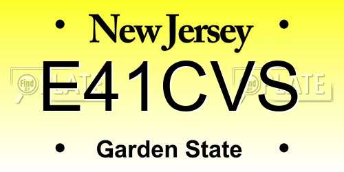 E41CVS New Jersey License Plate