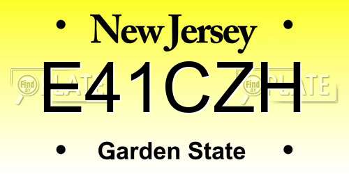 E41CZH New Jersey License Plate