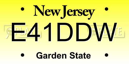 E41DDW New Jersey License Plate