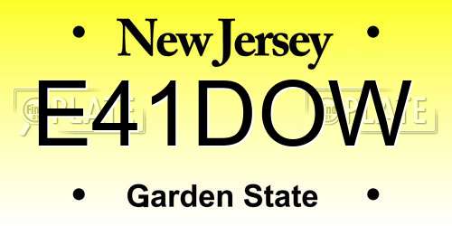 E41DOW New Jersey License Plate