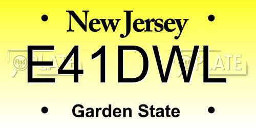 E41DWL New Jersey License Plate