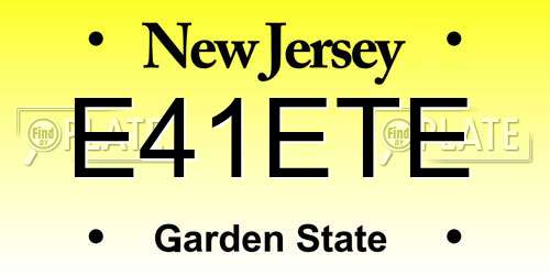 E41ETE New Jersey License Plate