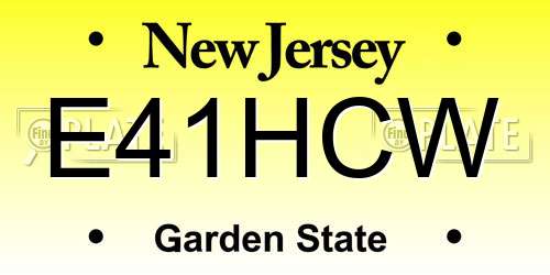 E41HCW New Jersey License Plate