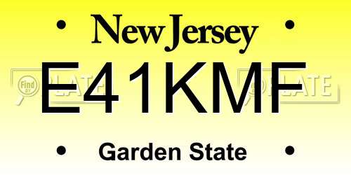 E41KMF New Jersey License Plate