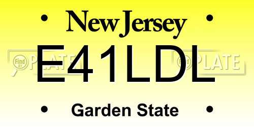 E41LDL New Jersey License Plate