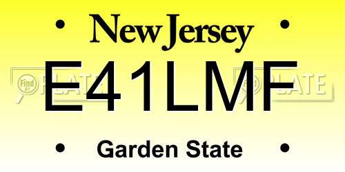 E41LMF New Jersey License Plate