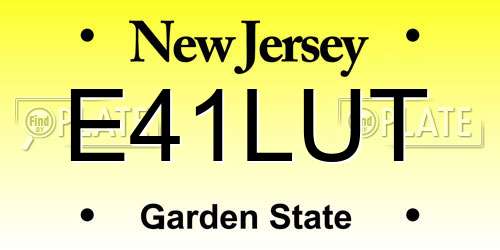 E41LUT New Jersey License Plate
