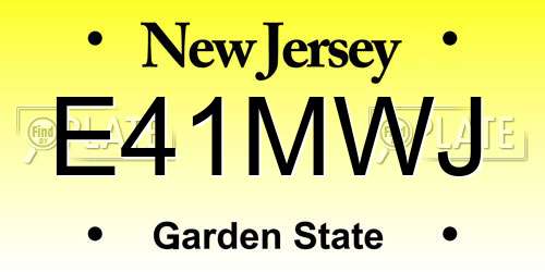 E41MWJ New Jersey License Plate