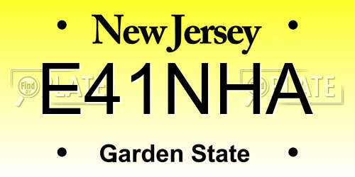 E41NHA New Jersey License Plate