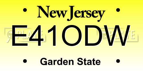 E41ODW New Jersey License Plate