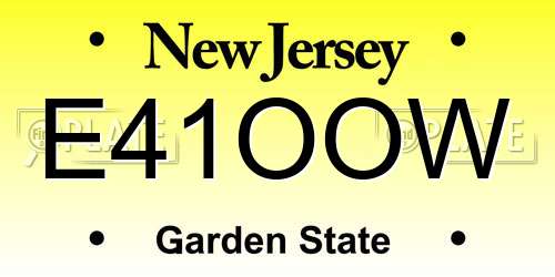 E41OOW New Jersey License Plate