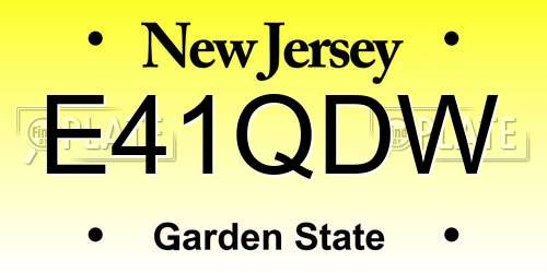 E41QDW New Jersey License Plate