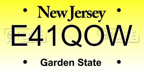 E41QOW New Jersey License Plate