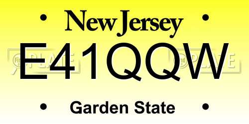 E41QQW New Jersey License Plate