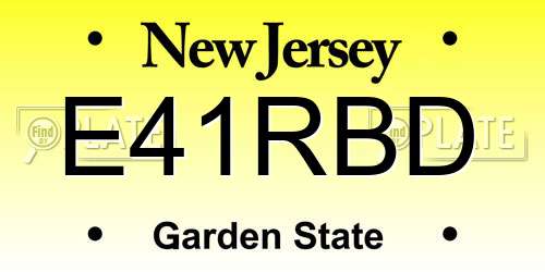 E41RBD New Jersey License Plate