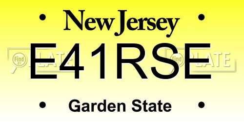 E41RSE New Jersey License Plate