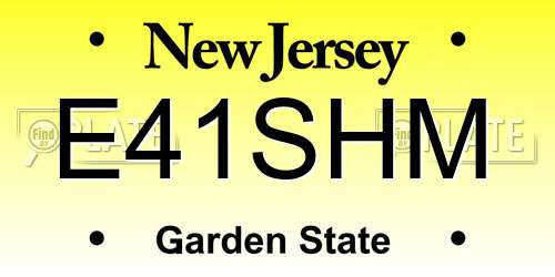 E41SHM New Jersey License Plate