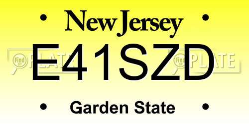 E41SZD New Jersey License Plate