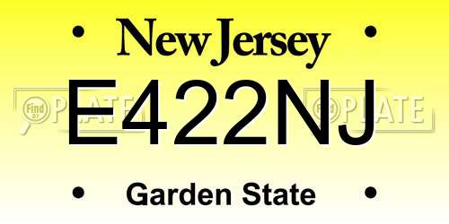 E422NJ New Jersey License Plate