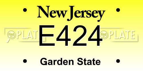E424 New Jersey License Plate