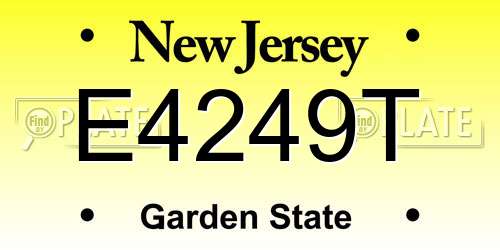 E4249T New Jersey License Plate
