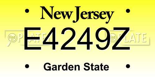 E4249Z New Jersey License Plate
